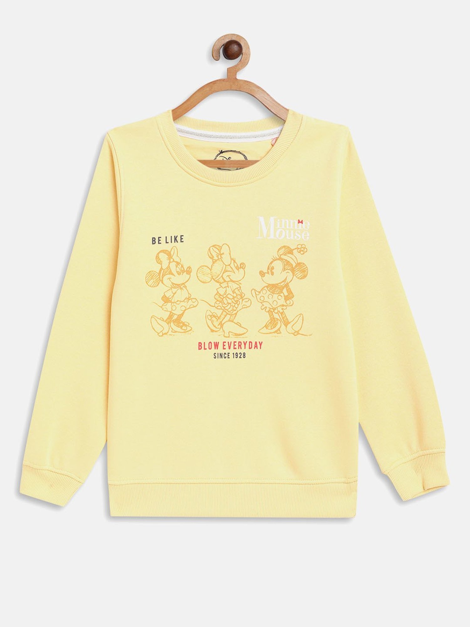 METTLE Kids Yellow Printed Full Sleeves Sweatshirt