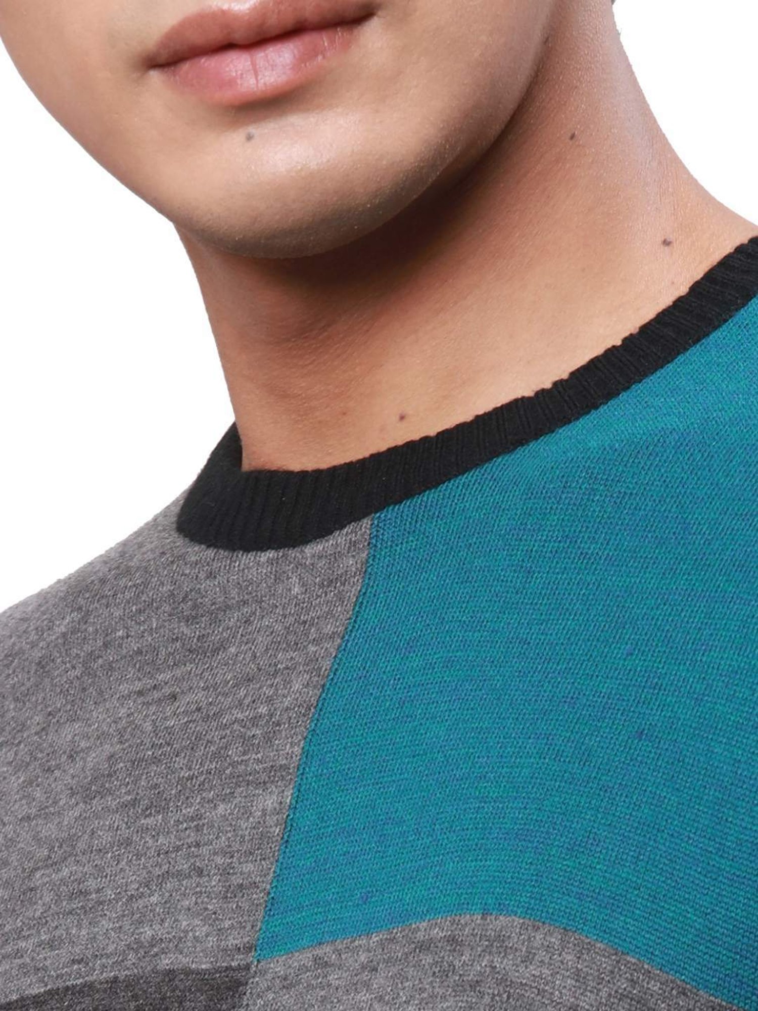 Park Avenue Multicolored Regular Fit Colour Block Sweater