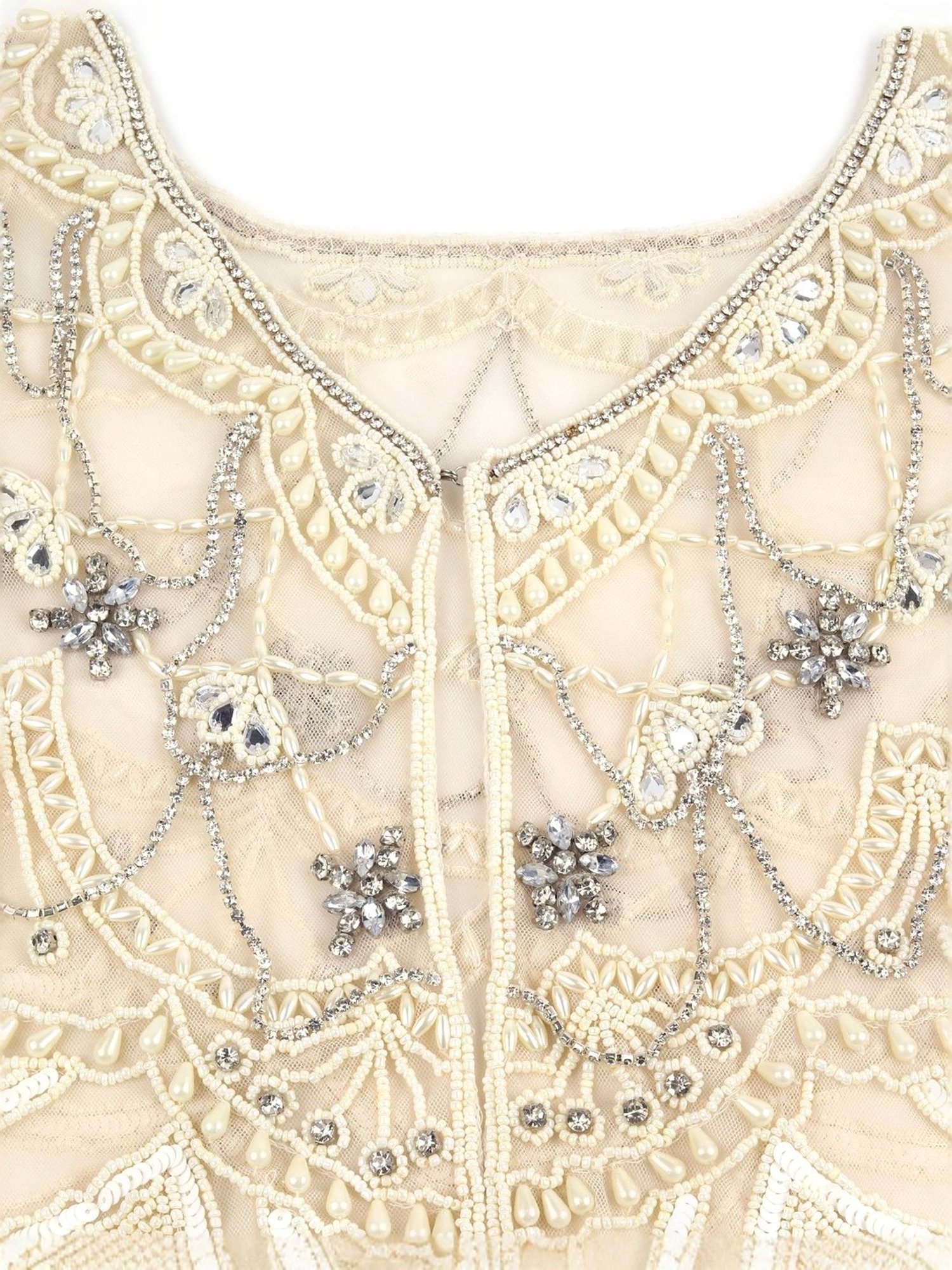 Odette Beige Embellished Fancy Short Cape