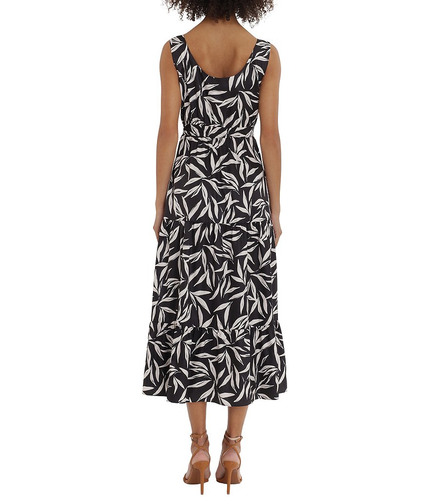 Maggy London Petite Size Sleeveless Tiered Maxi Dress