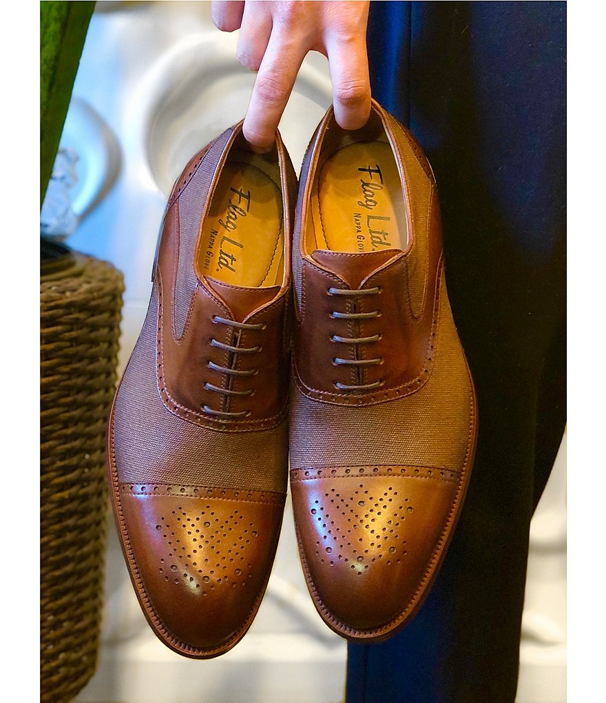 Flag LTD. Men's Hamilton Leather Canvas Cap Toe Dress Shoes