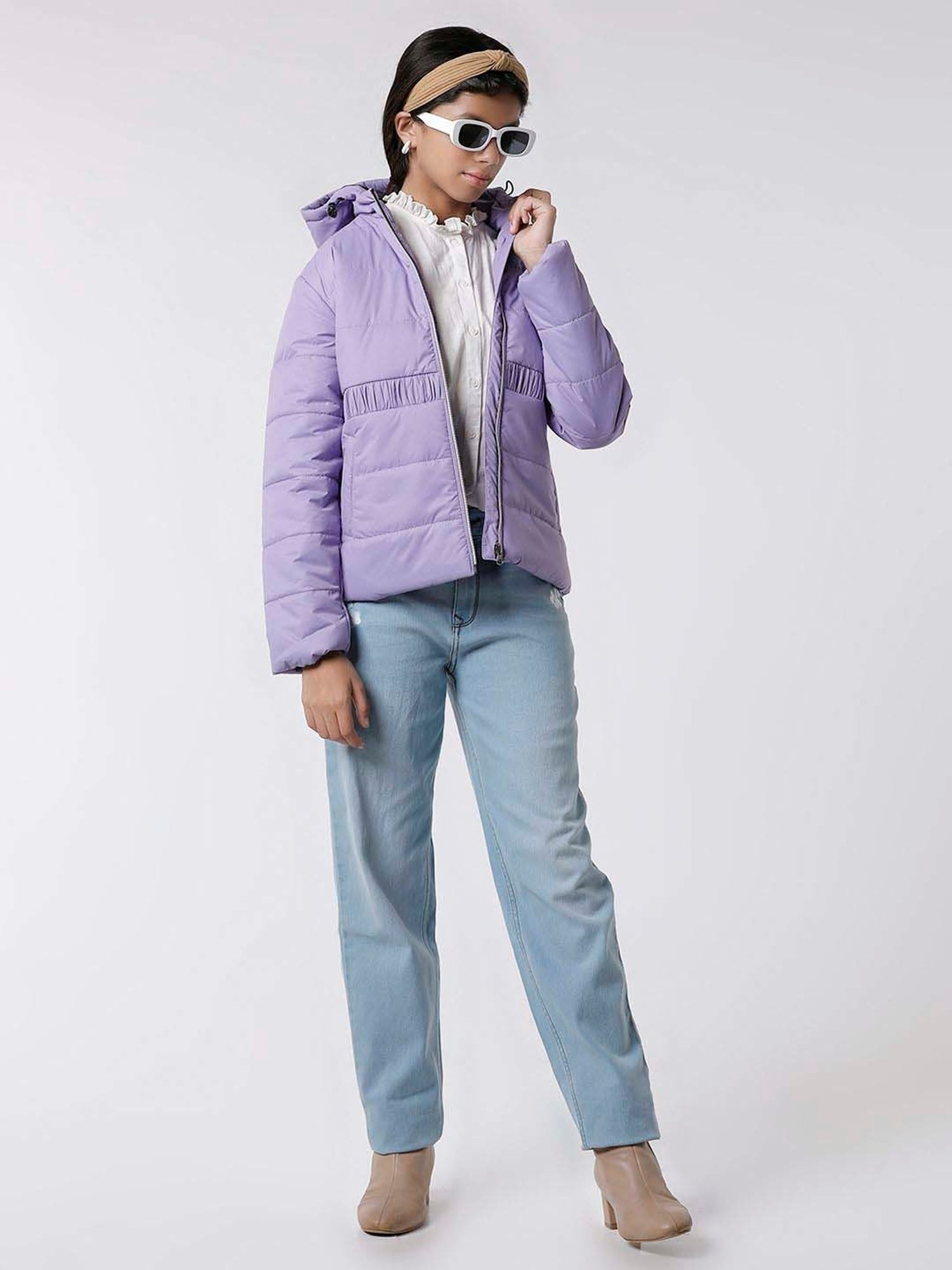 Kate & Oscar Kids Purple Regular Fit Full Sleeves Jacket