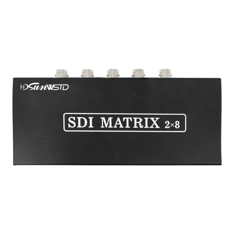 SDI Matrix Splitter 3G/HD/SD/SDI 2x8 Splitter with BNC Female Support 1080P Distribution Extender for Projector Monitor Camera