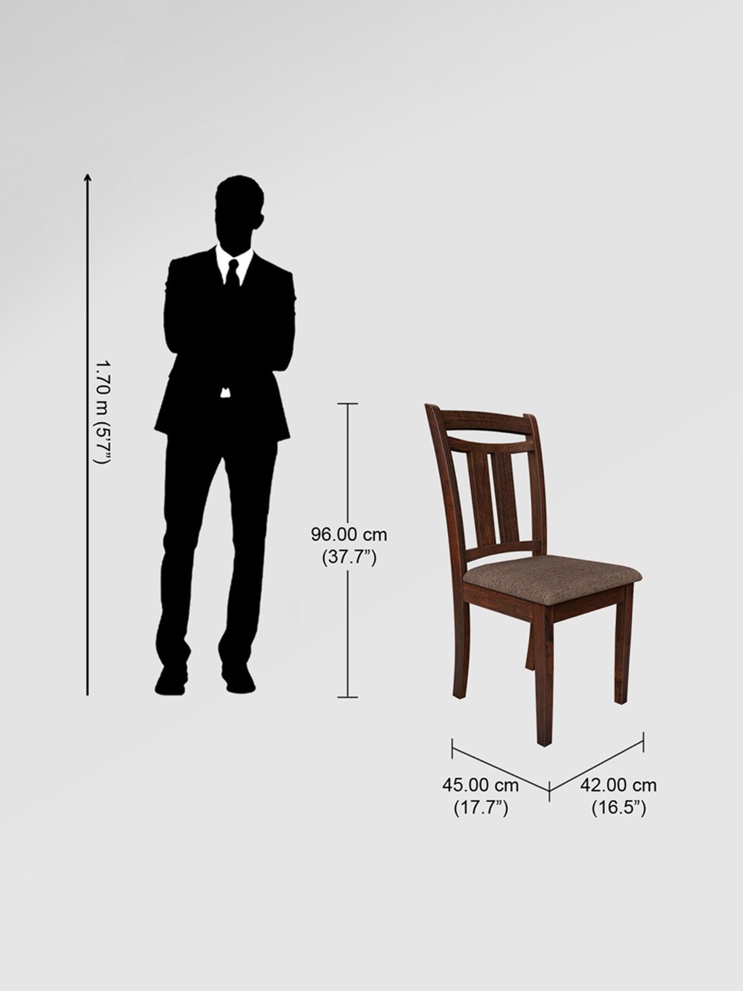 Godrej Interio Pause Brown Wood Dining Chair (Set of 2)