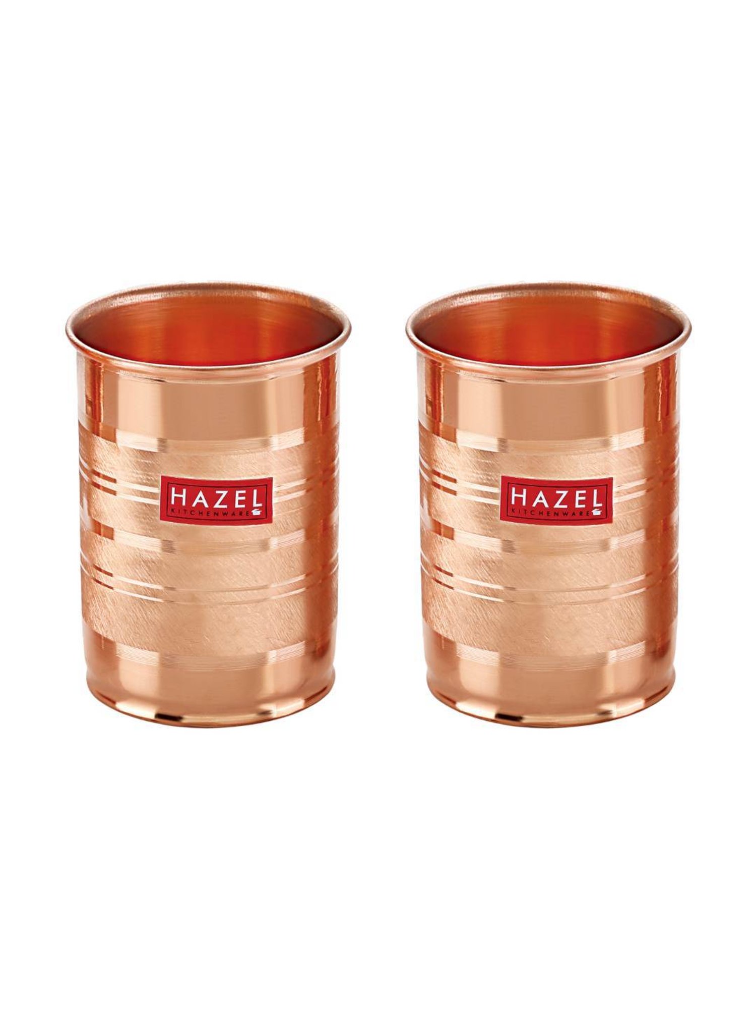 HAZEL 'Designer' Brown Copper Tumbler (0.4 L) - Set of 2