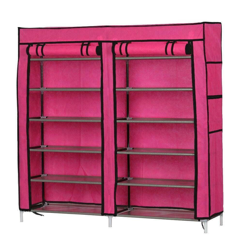 6 Tier Shoe Cabinet Rack Adjustable Dustproof Cover Storage Organizer Shelves