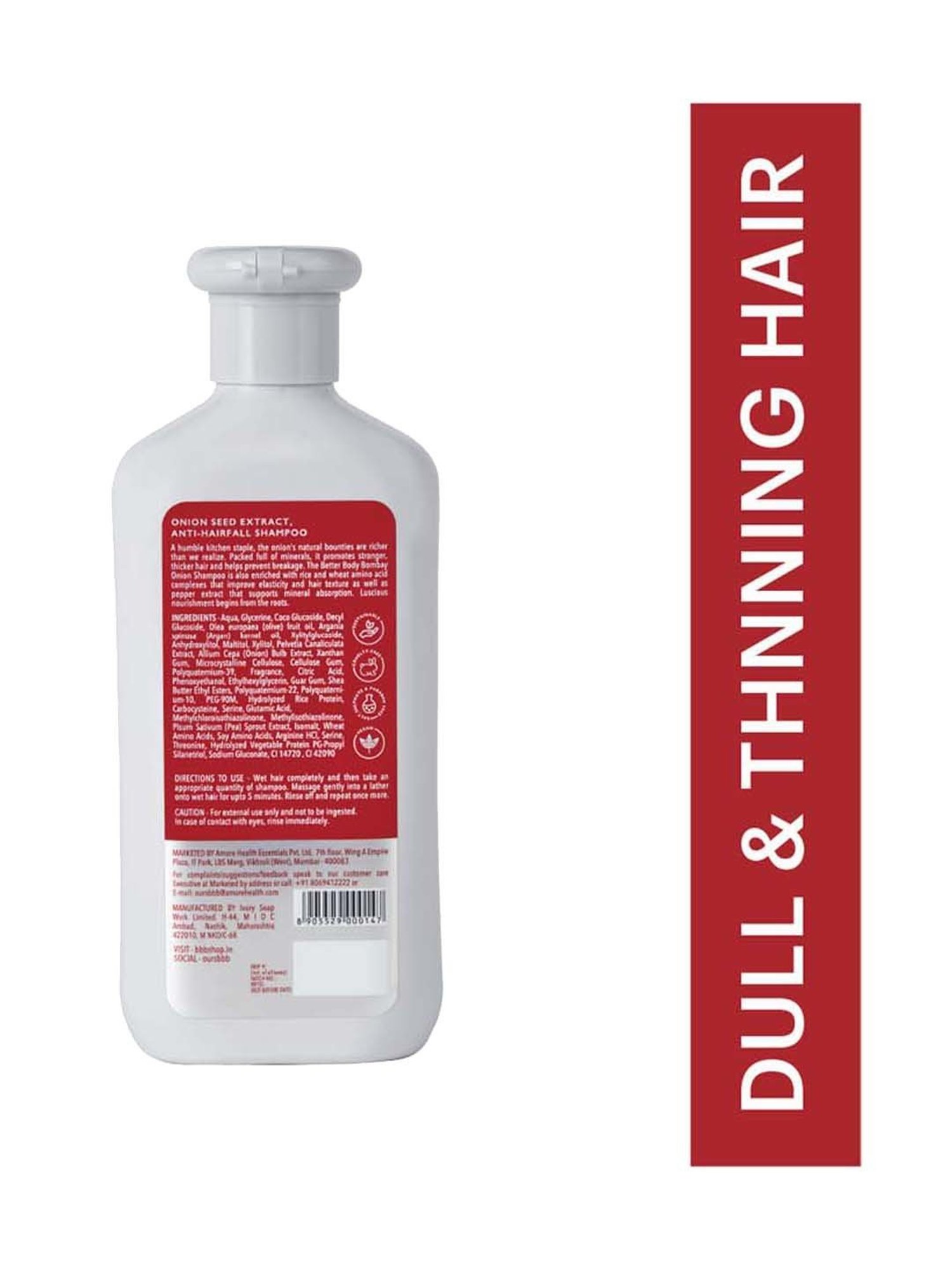 bbb Better Body Bombay Onion Seed Extract Anti-Hairfall Shampoo - 300 ml