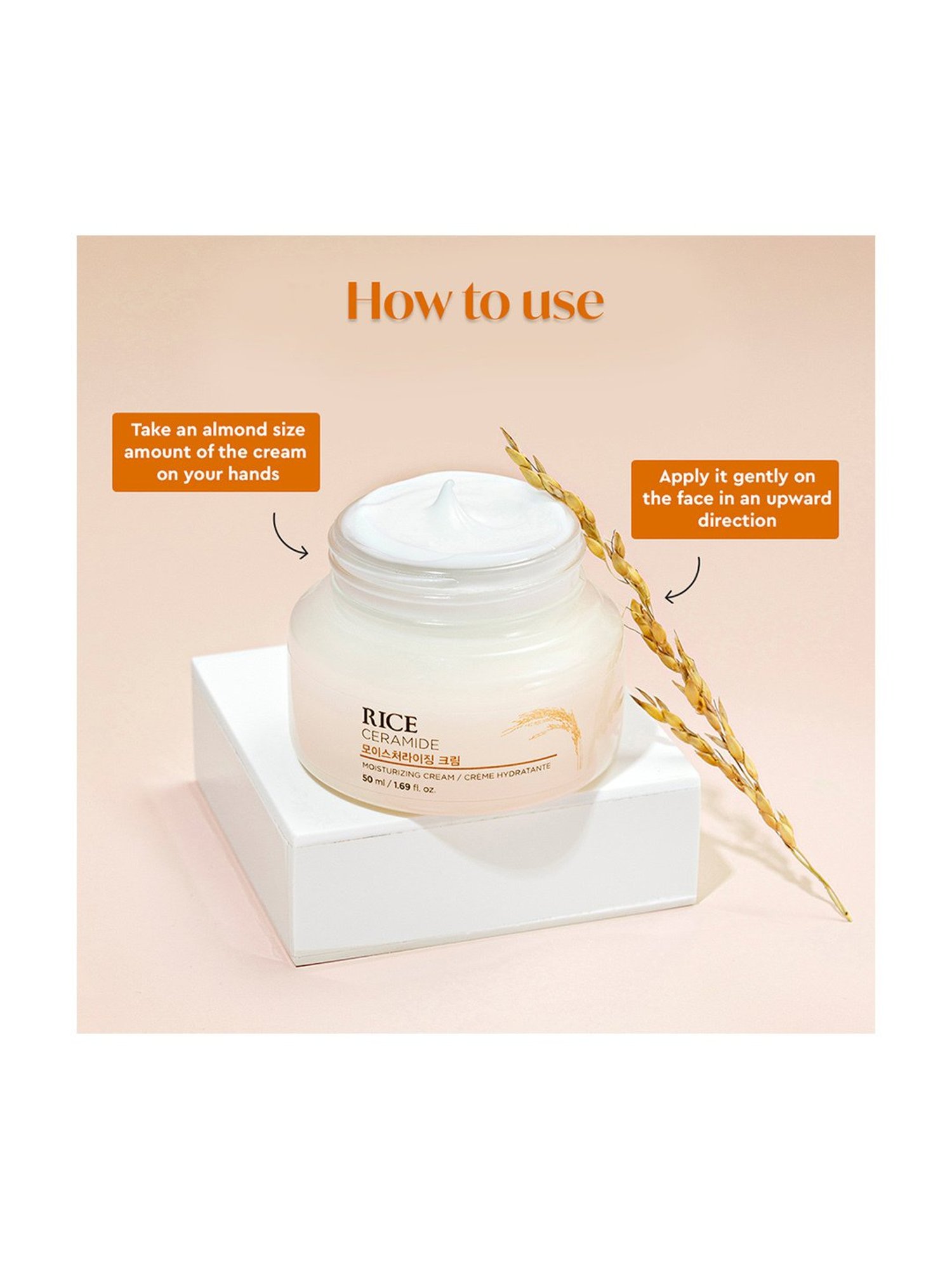 The Face Shop Rice & Ceramide Moisturizing Cream for Brightening & Strengthening - 50 ml