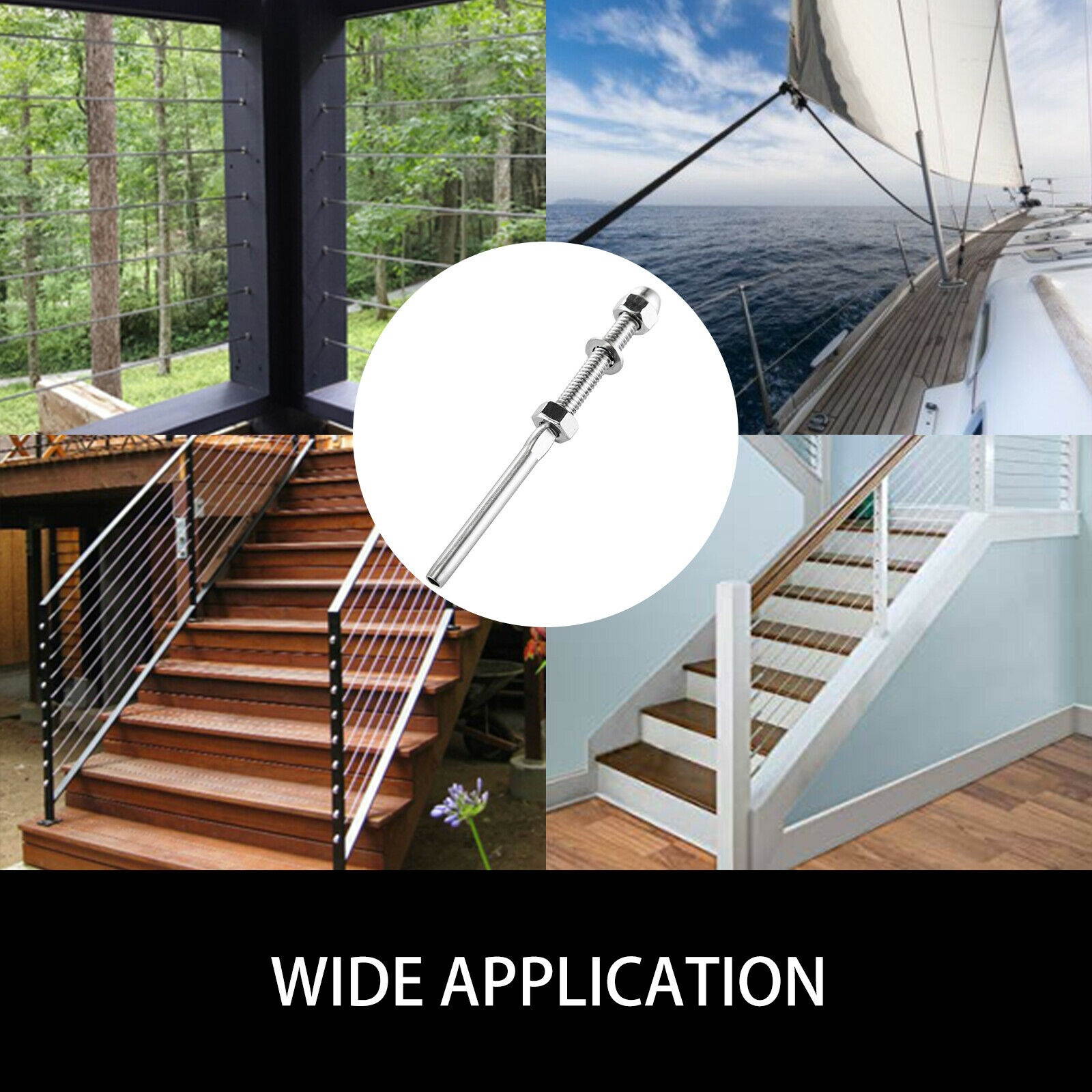 105 pack Cable Railing Swage T316 Stainless Steel Railing 3/16'' Thread Stud End