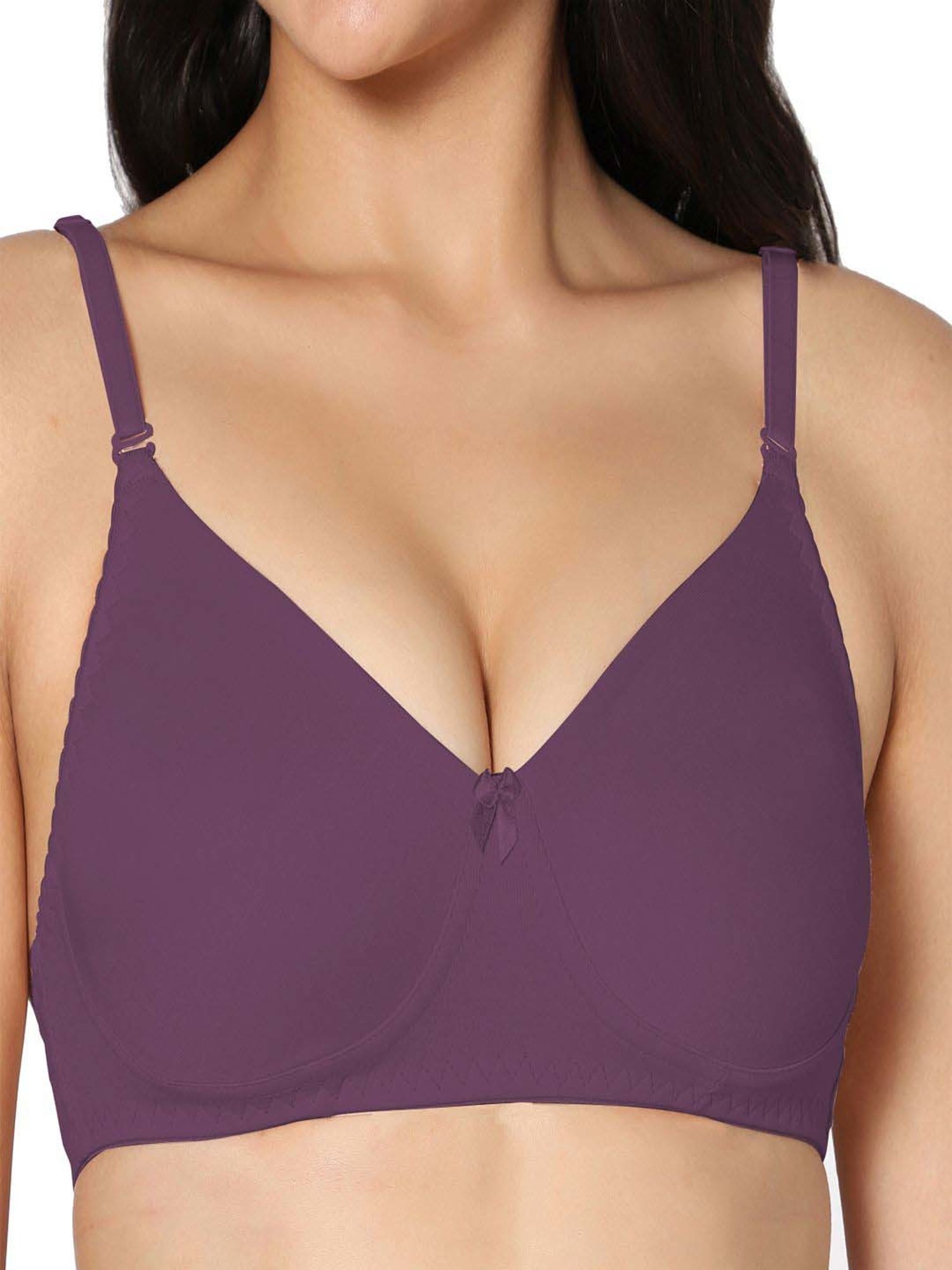 IN CARE Green & Purple Cotton T-Shirt Bras - Pack Of 2