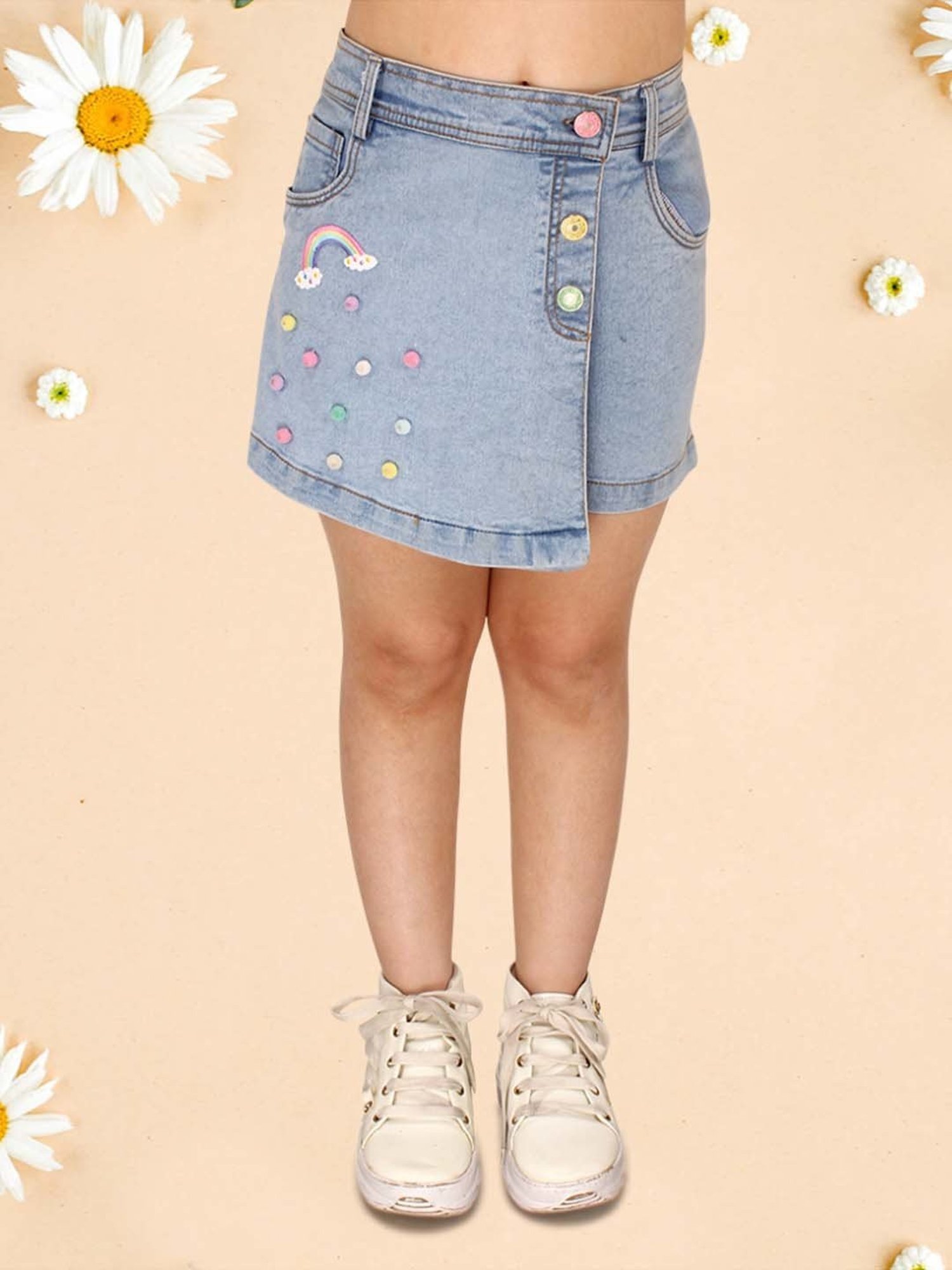 United Colors of Benetton Kids White Solid Shorts