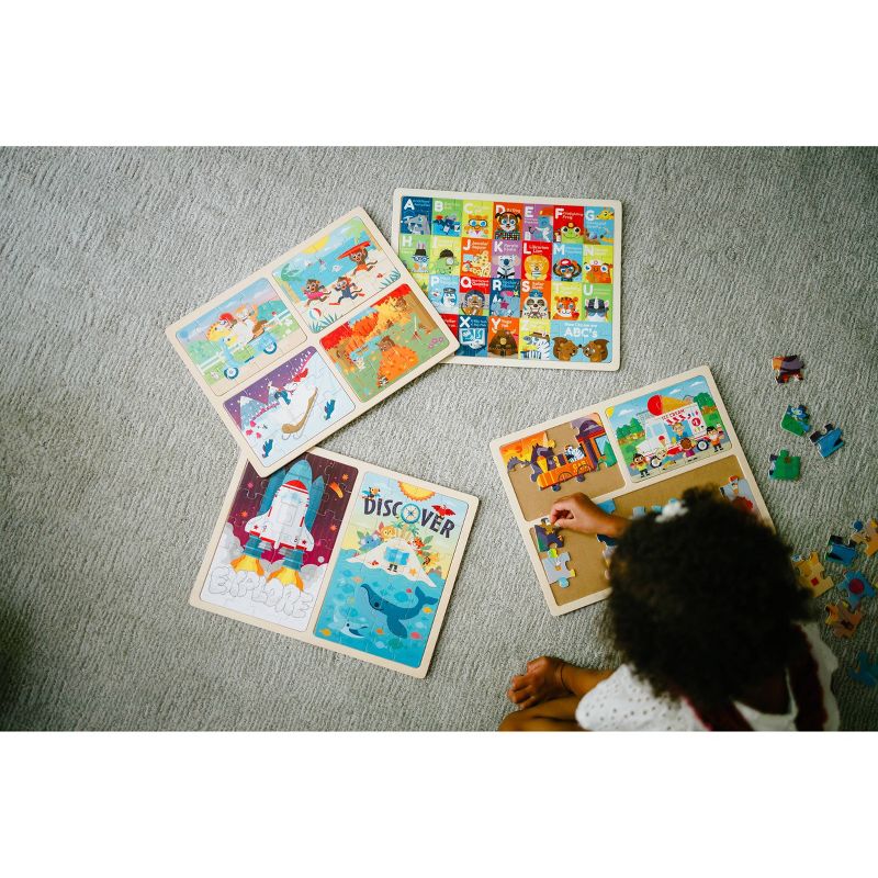 Chuckle & Roar Wooden Jigsaw Puzzle Set - 10pk