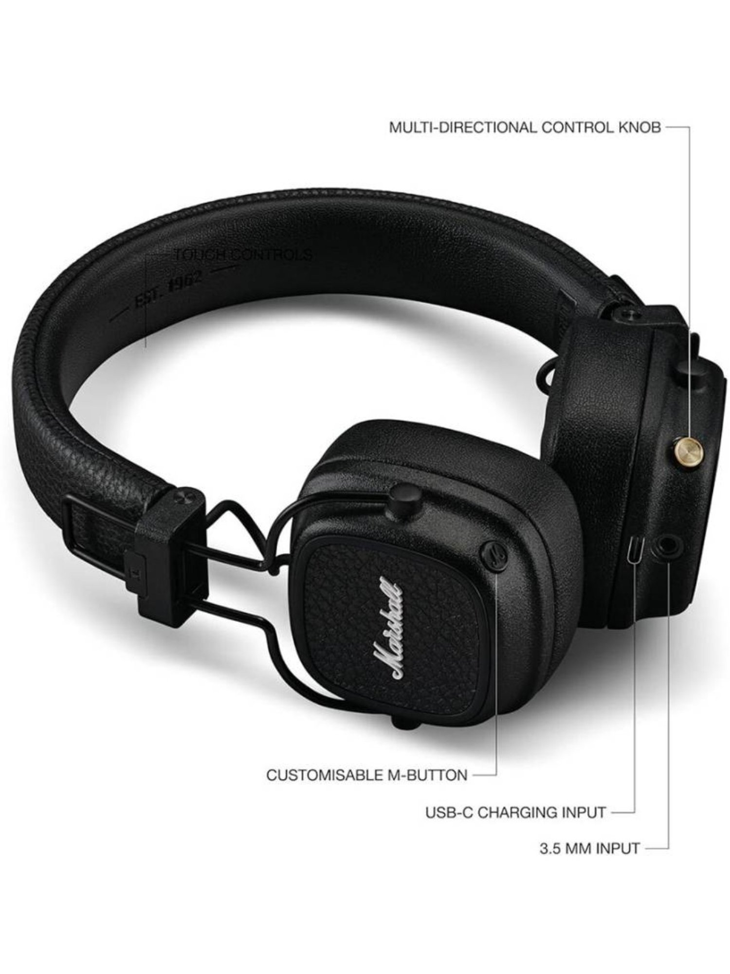 Marshall Major V Over the Ear Headphones (Black)