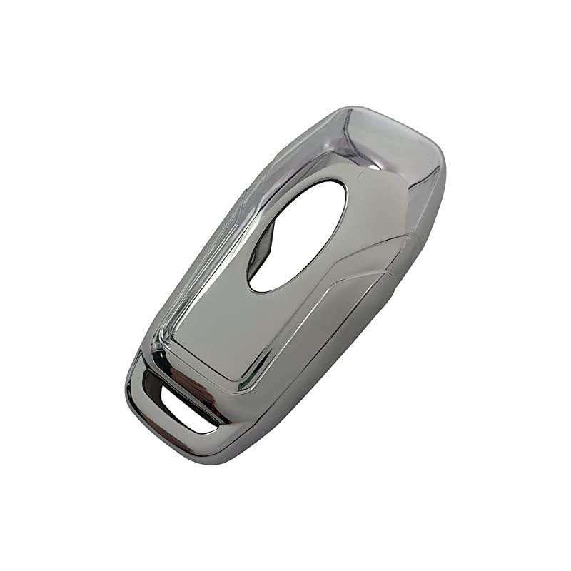 AutotechRemote Key TPU Shell Case Key Fob Cover fit Keyless Entry Car for Ford F150 F450 Mustang Fusion Lincoln MKZ MKC 1 PCS Silver