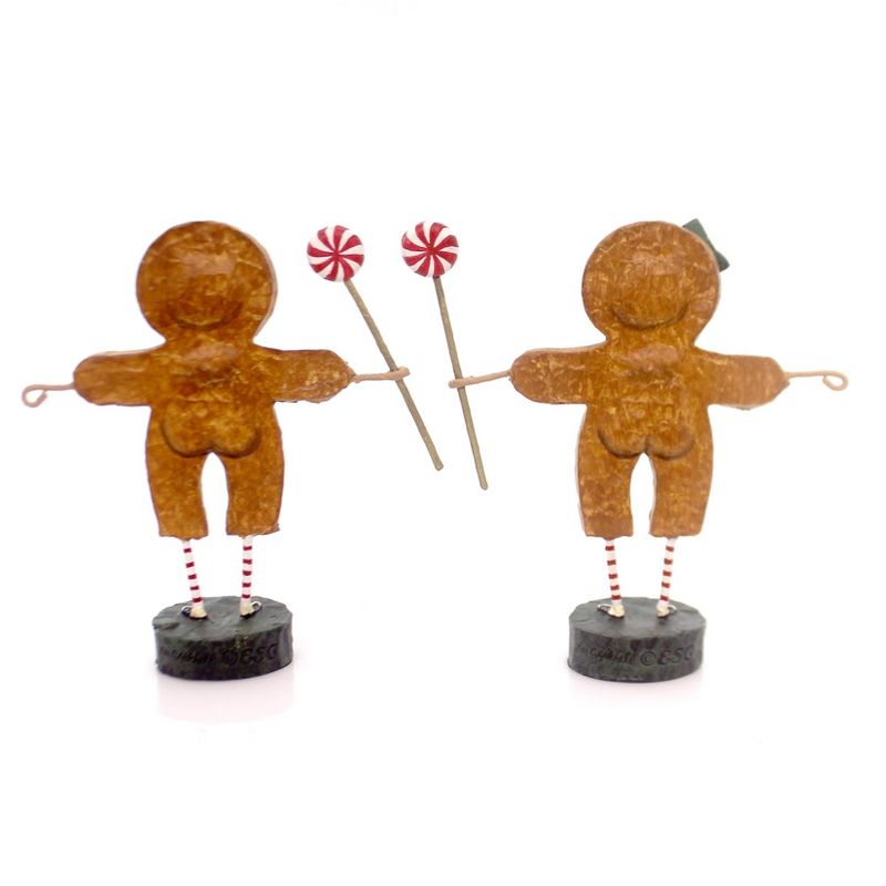 Lori Mitchell 5.5" Gingerbread Boy & Girl Peppermint Candy Christmas  -  Decorative Figurines