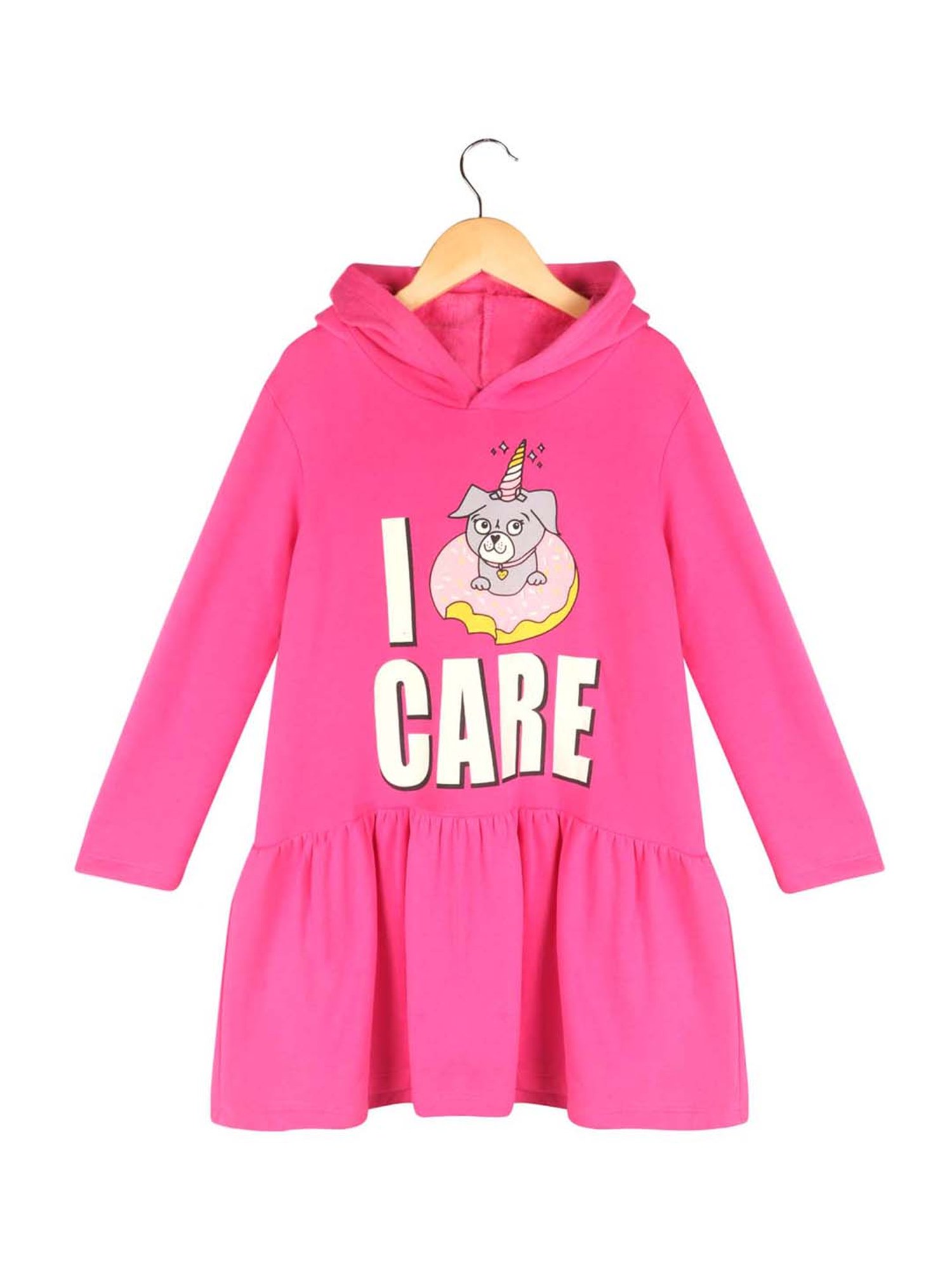 Lazy Shark Kids Pink Printed Hoodie
