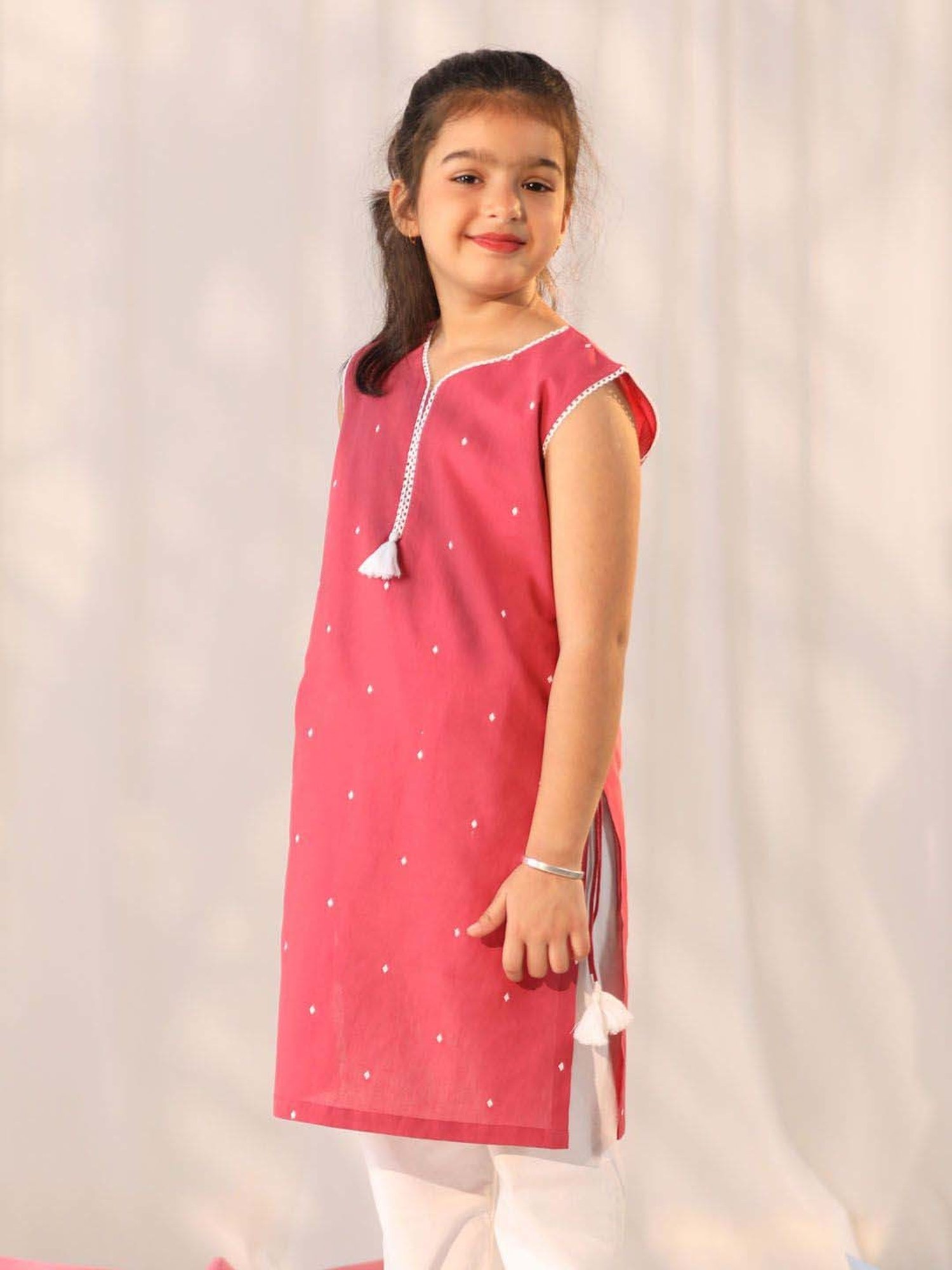 Peppermint Kids Navy Regular Fit Kurta Set