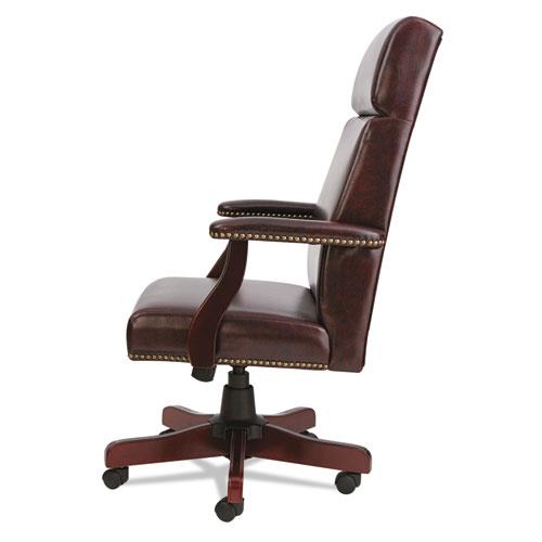 Alera Traditional Series High-Back Chair 275lbs Cap Oxblood Burgundy Mahogany