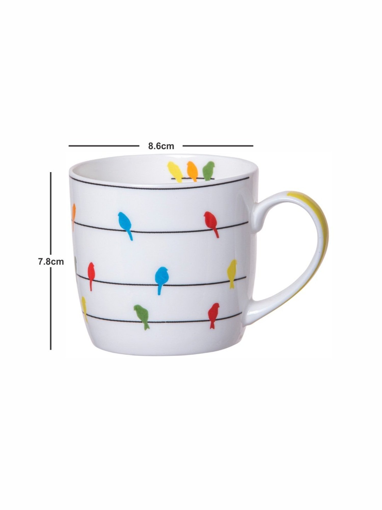 Goodhomes Multicolor Bone China Coffee Mug - Set of 3 (280ml)