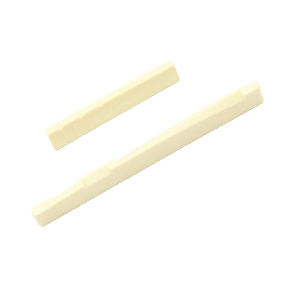 2pcs Classical Guitar Bone Saddle and Nut Bridge Saddle Bone Saddle Bone Nut Acoustic Guitar Musical Instrument Replacement (Wood Color)