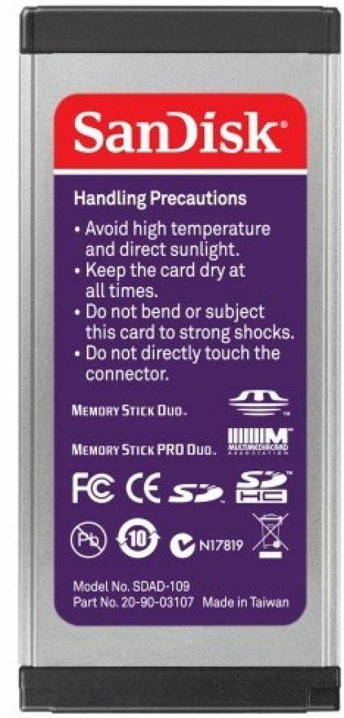 SanDisk ExpressCard Reader/Writer SD SDHC MS Memory Stick Duo MacBook Pro/PC NEW