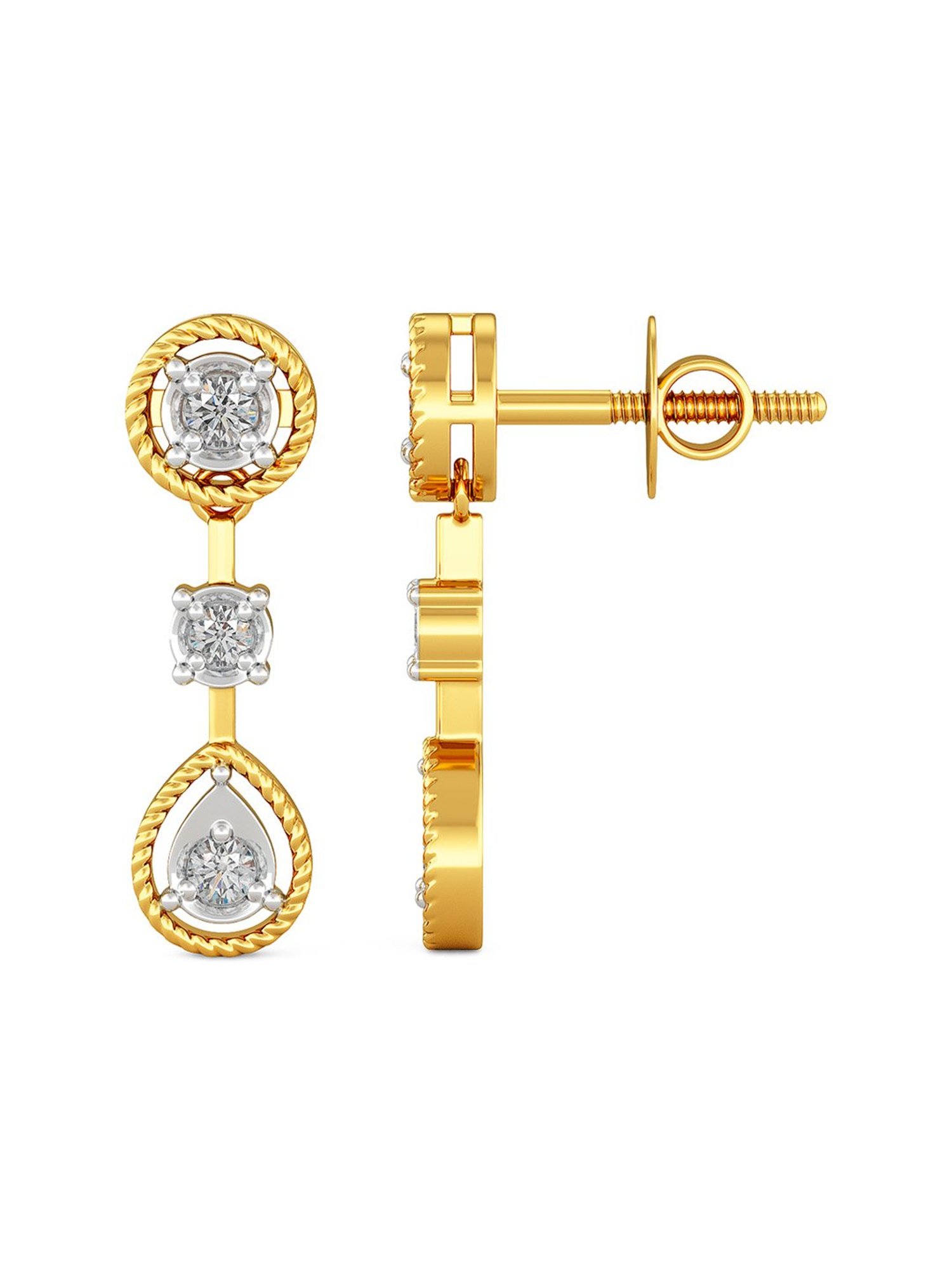 P.C. Chandra Jewellers 18 kt Gold & Diamond Earrings