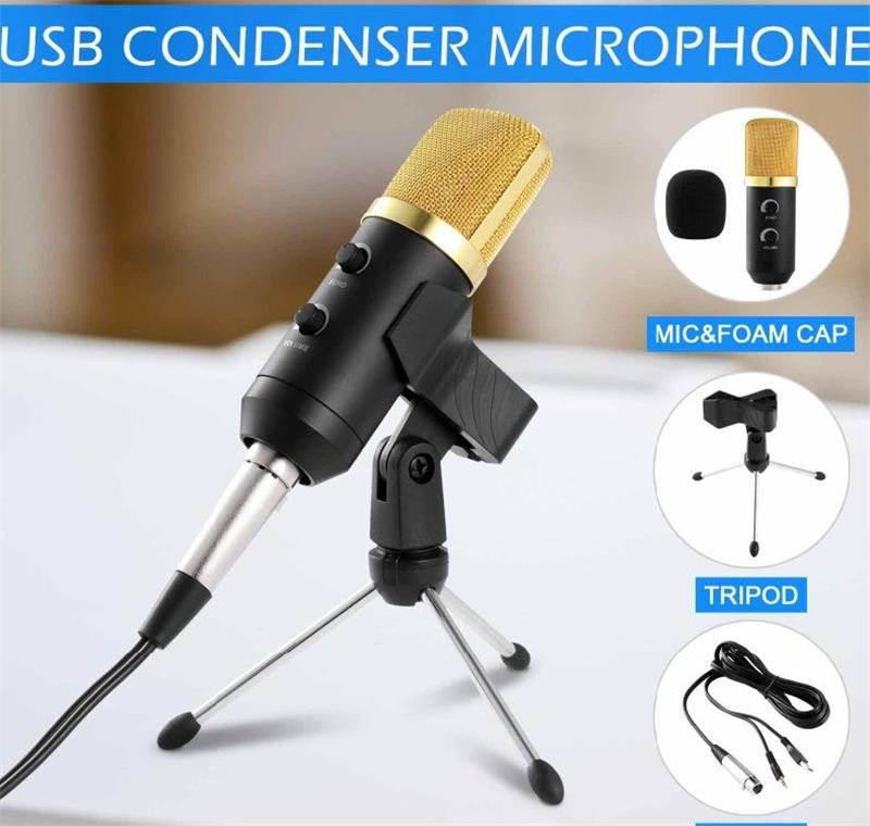 USB Condenser Microphone Studio Recording PC MIC with Stand Tripod