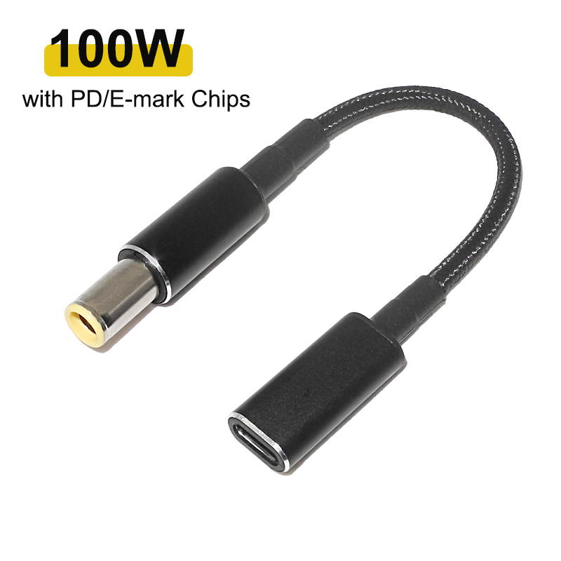 100W USB 3.1 Type C Adapter Converter USB-C PD Fast Charging Cable Cord USB Type C Female to 7.9mm 5.5mm for Leonvo Notebook Charger