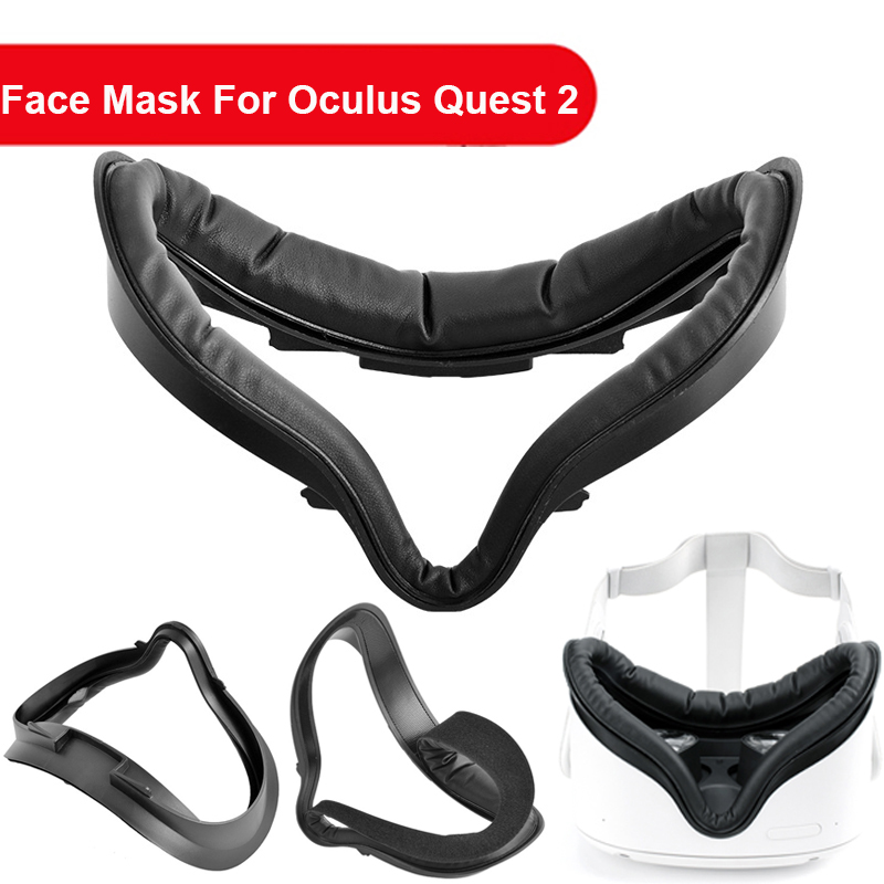 PU Face Cover Case Replacement For Oculus Quest 2 Eye Mask Pad Light Blocking Cushion Cover For Oculus 2 VR Glasses Accessories