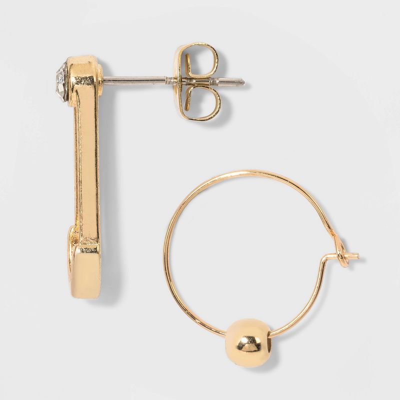 Star and Safety Pin Multi Earring Set 18pc - Wild Fable™ Gold