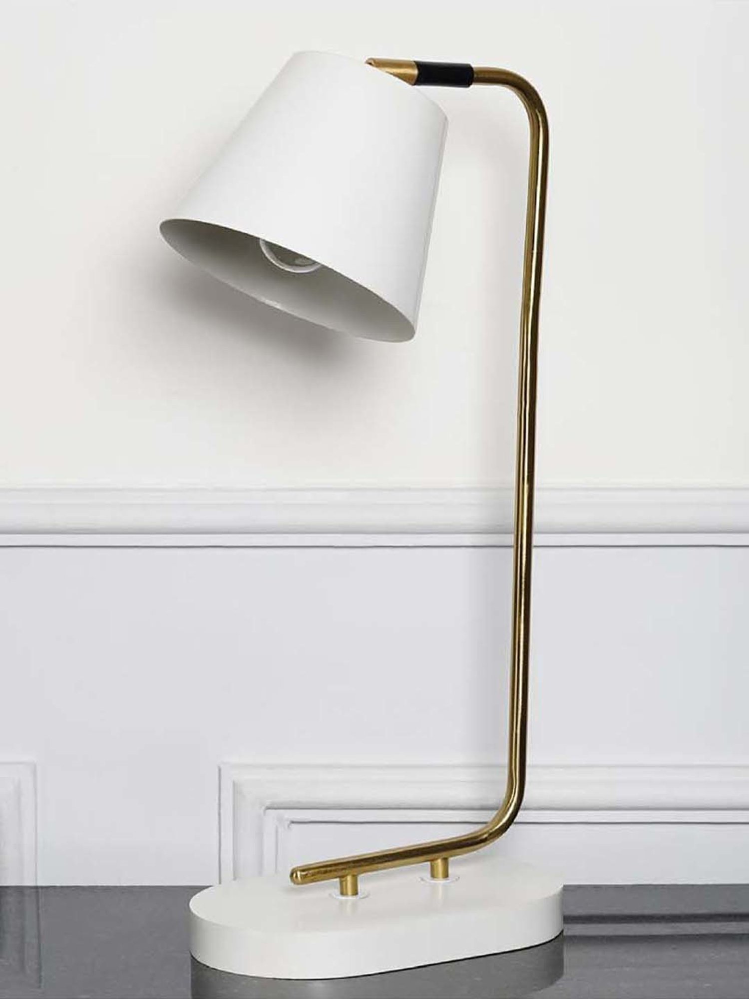 Kapoor Lamp Shades White & Brass Metal Cona Table Lamp