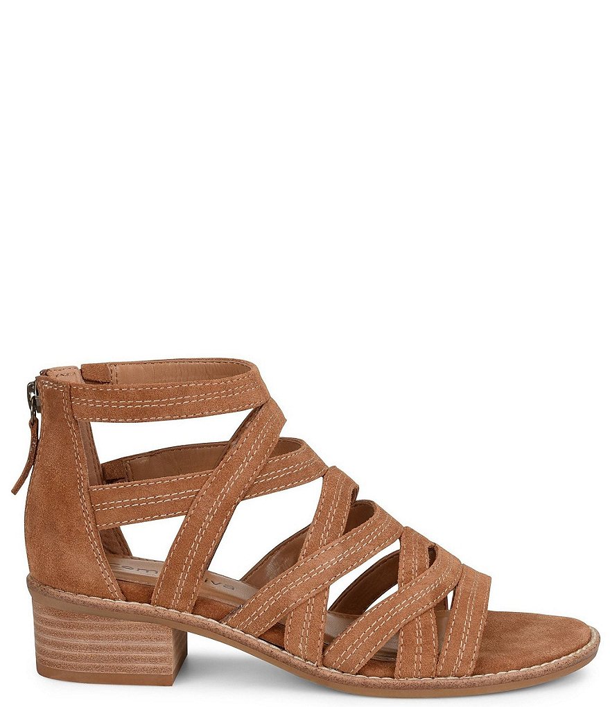 Comfortiva Betha Suede Gladiator Block Heel Sandals