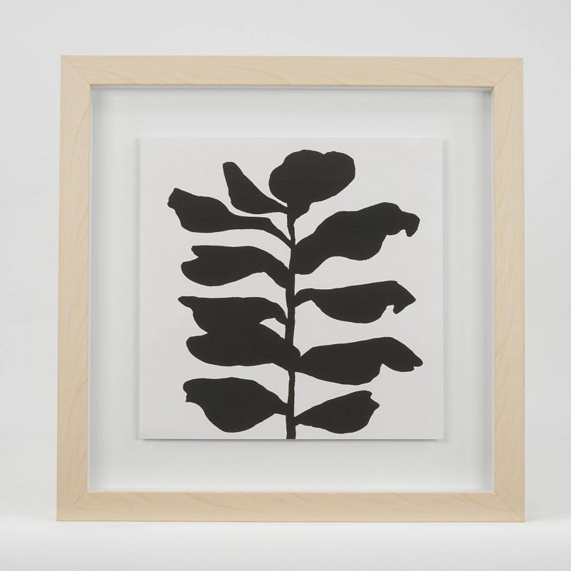 (Set of 2) 12" x 12" Leafy Stalk & Growing Light Wood Shadow Box Framed Under Glass with Floating Print - Project 62™