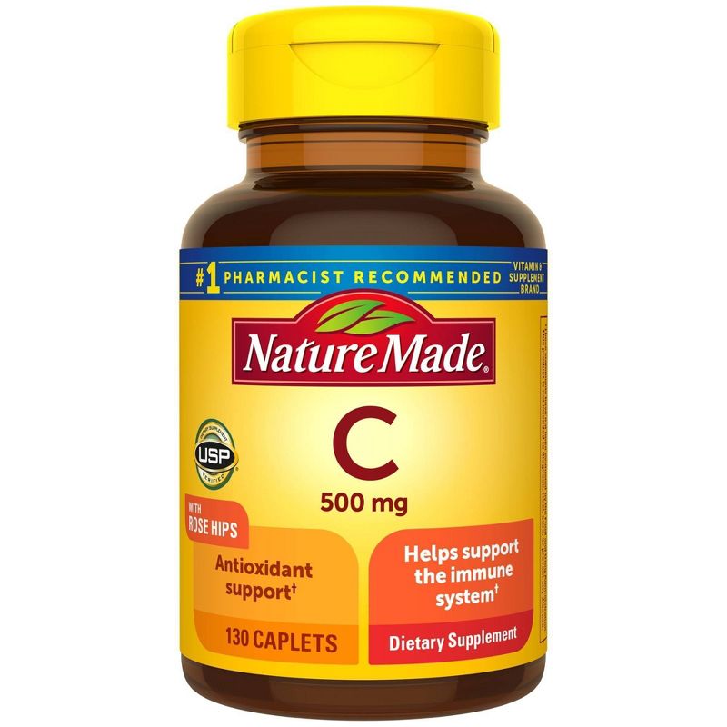 Nature Made Vitamin C 500 mg Caplets with Rose Hips - 130ct