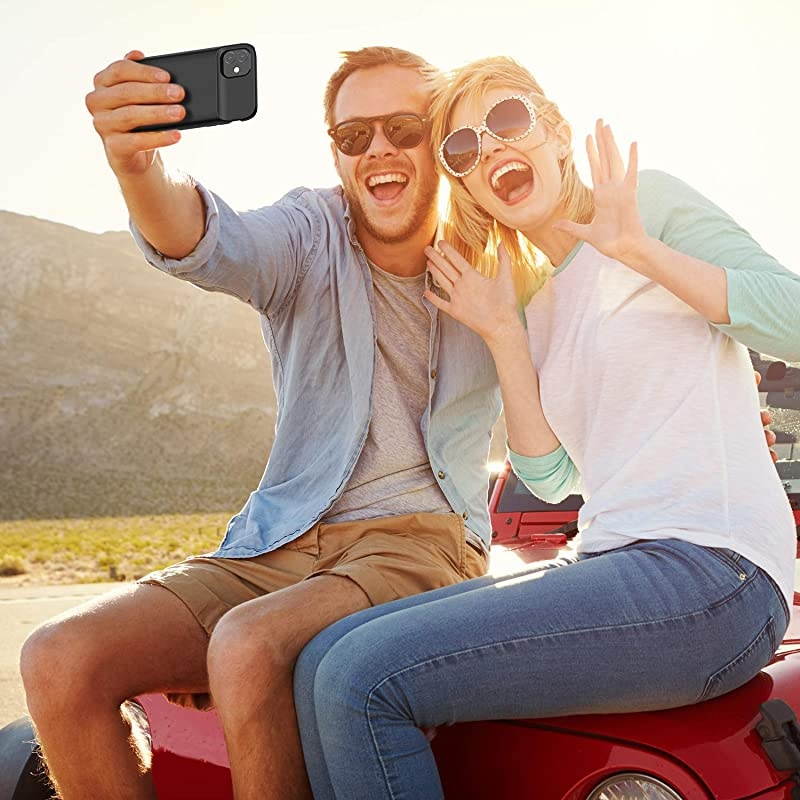 iPhone 11 Battery Case, 5000 mAh Rechargeable Extended Battery Charging Case for iPhone 11, Portable Protective Charger Case Compatible with iPhone 11(6.1 inch) by  (Black)