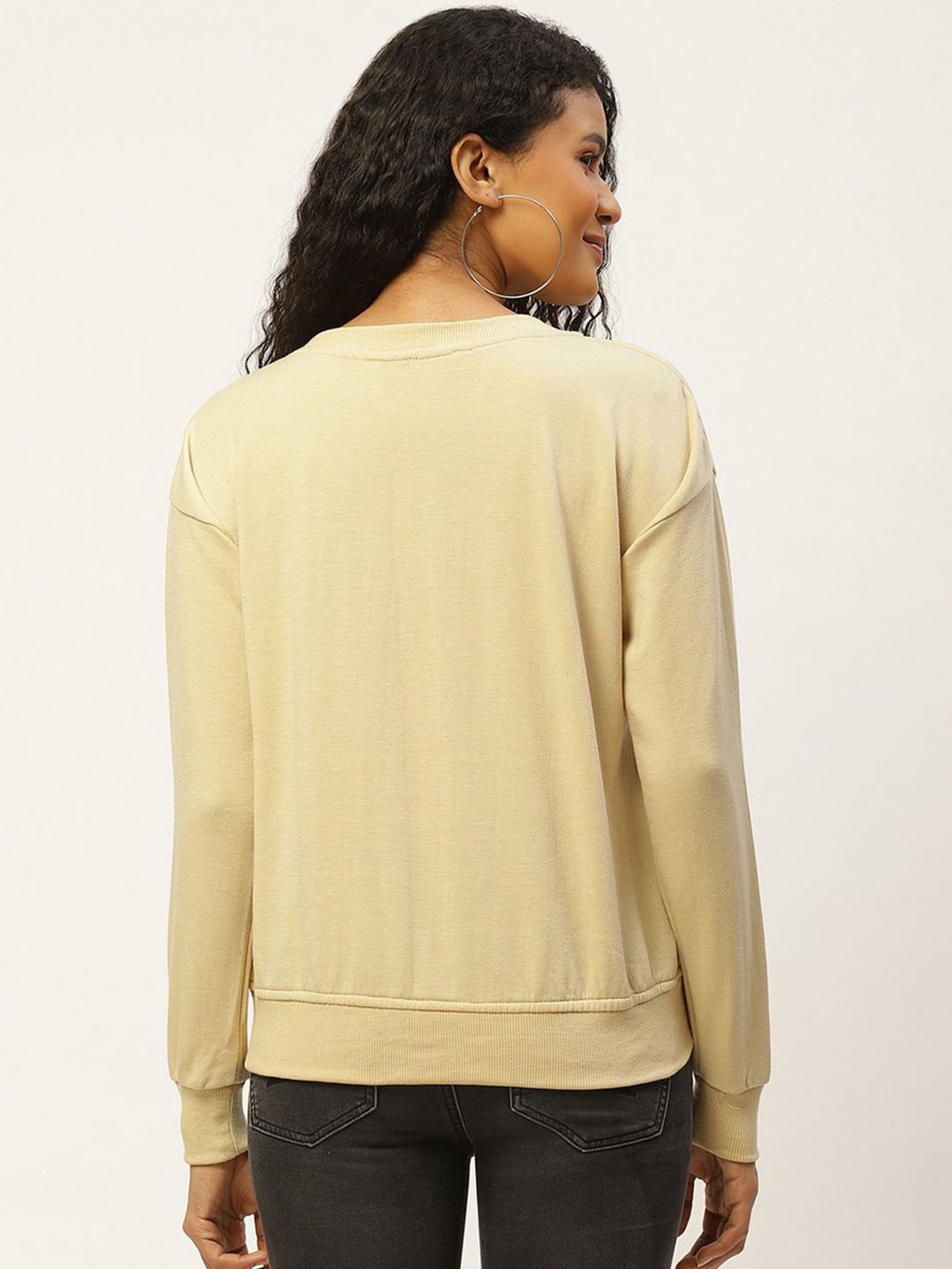 Belle Fille Beige Embellished Sweatshirt