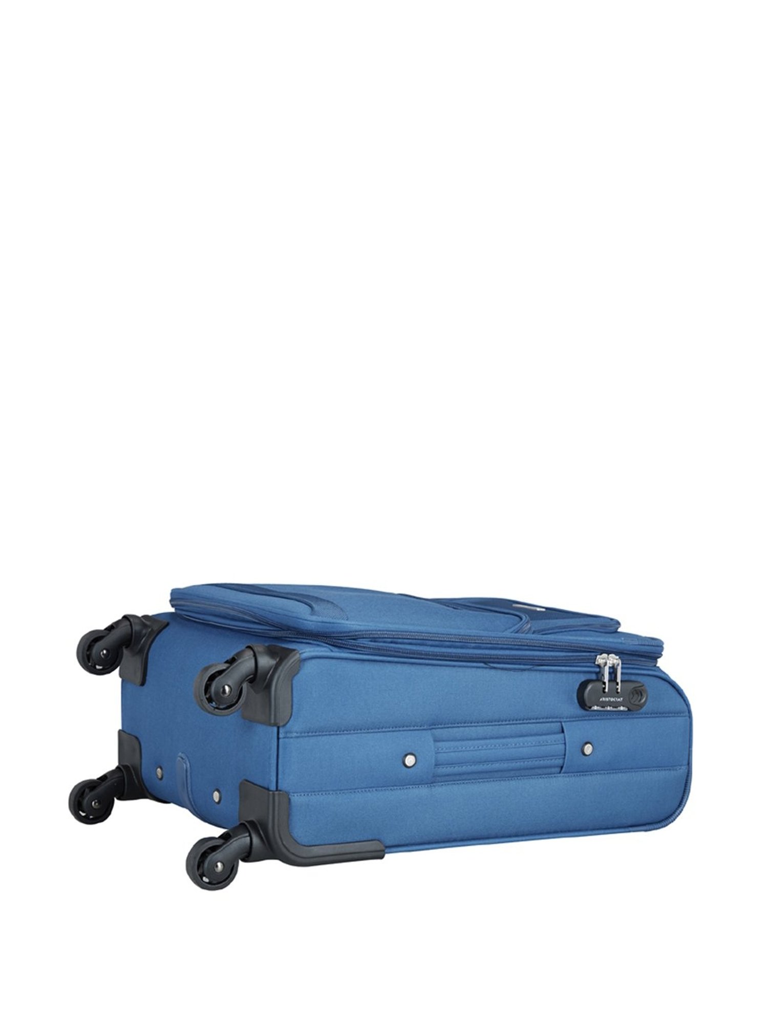 Aristocrat Amber Blue 4 Wheel Small Soft Cabin Trolley - 69 cm
