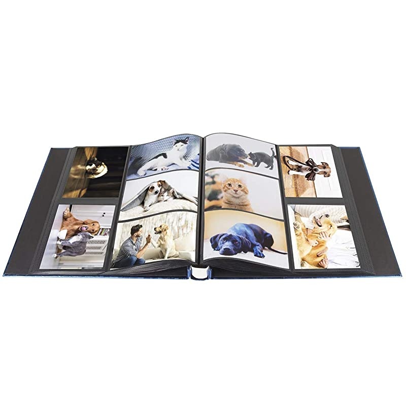 Photo Picutre Album 4x6 500 Photos, Extra Large Capacity Leather Cover Wedding Family Photo Albums Holds 500 Horizontal and Vertical 4x6 Photos with Black Pages (White)