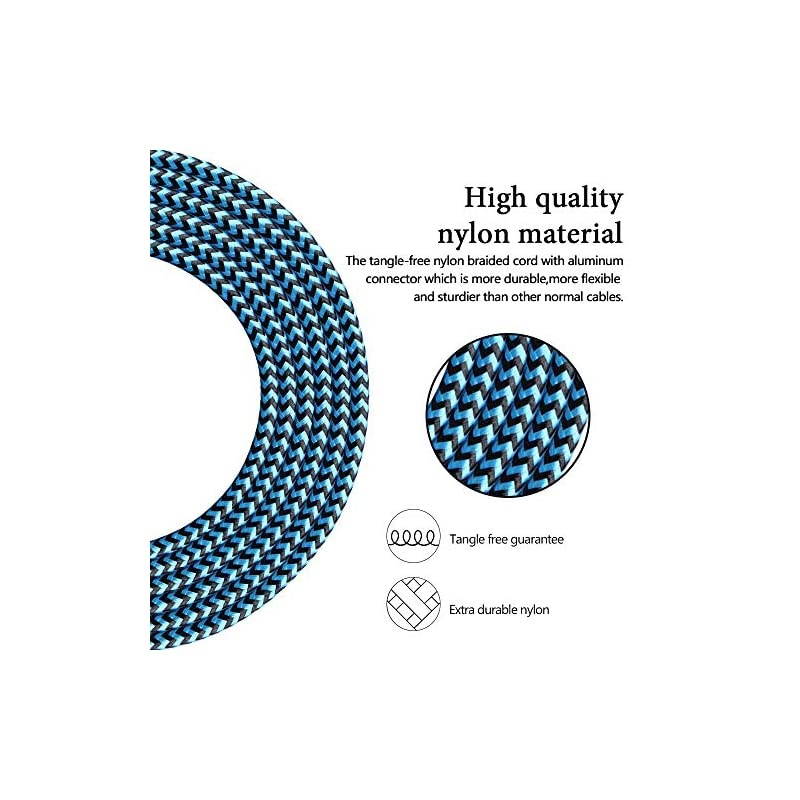 Micro USB Cable,5Pack 6.6FT/2M  Quick Charge Cable Braided Micro USB 2.0 A Male to Micro B USB Charger Cord for Samsung Galaxy S6 S7 Edge Plus, LG,Moto X, HTC, Android Tablets and More