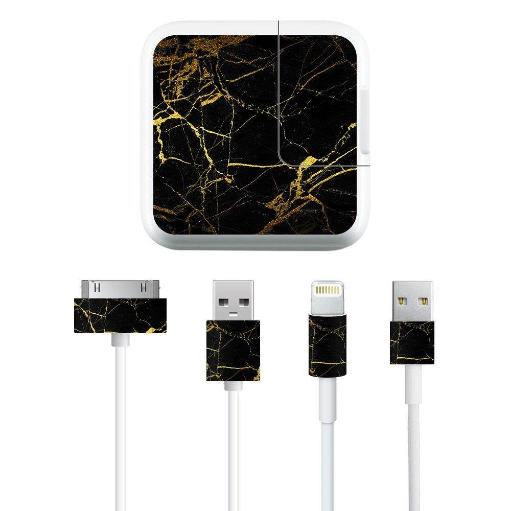 MightySkins Protective Vinyl Skin Decal Apple iPad Charge Kit wrap Cover Sticker Skins Black Gold Marble