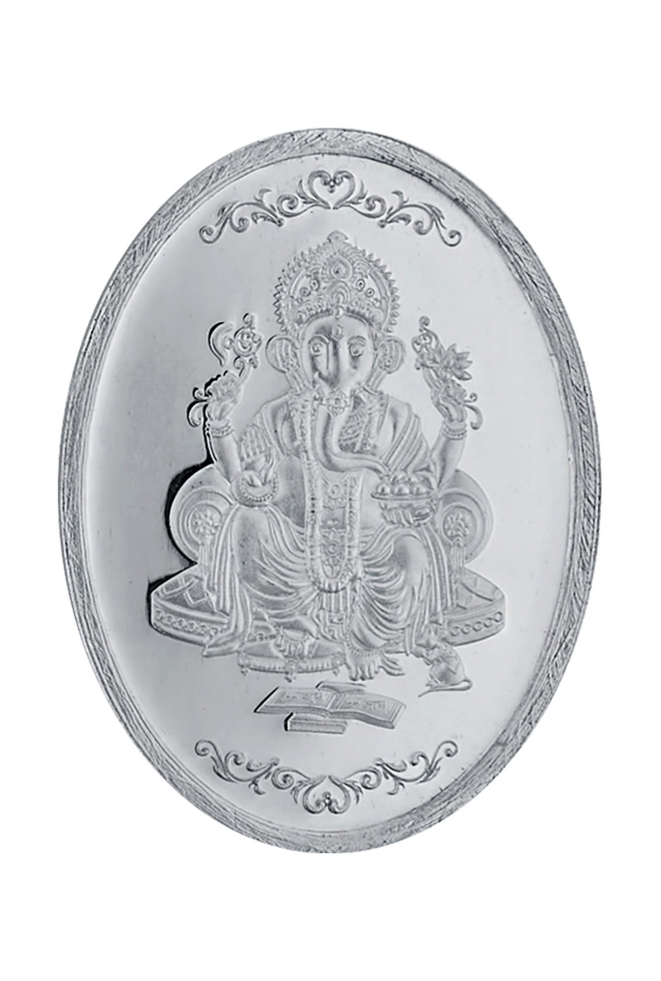 Sri Jagdamba Pearls Ganesh Oval 999 Silver 5gm Silver Coin