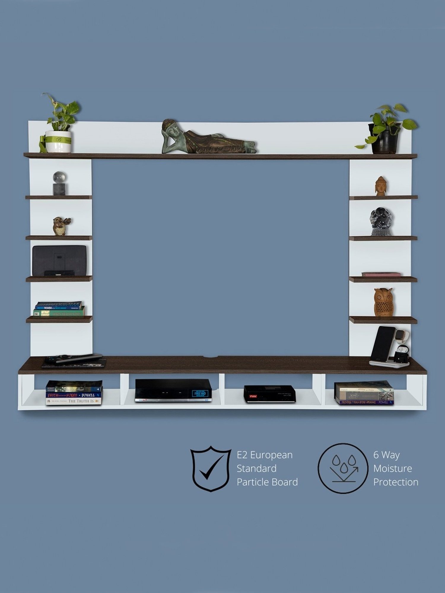 Delite Kom Flex Flowery Wenge & Acacia Dark Engineered Wood TV Entertainment Unit