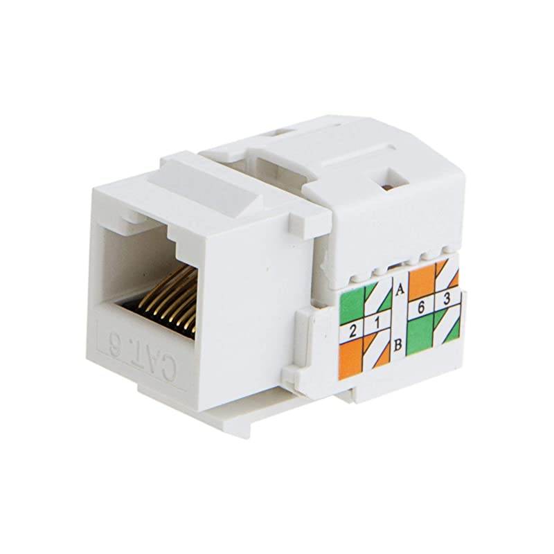 5Pack Cat6 RJ45 Keystone Module Connector White