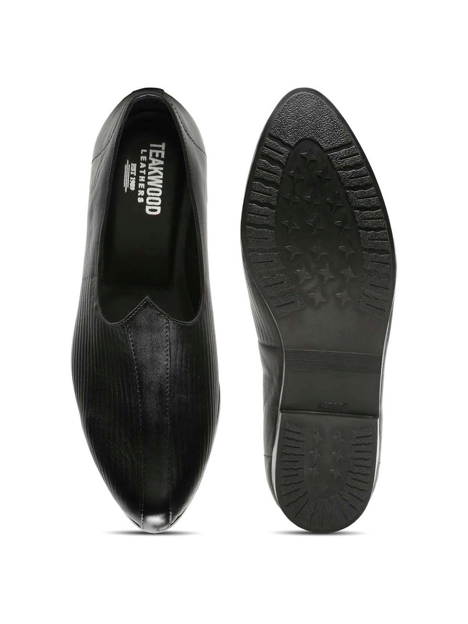 Teakwood Leathers Men's Black Casual Juttis