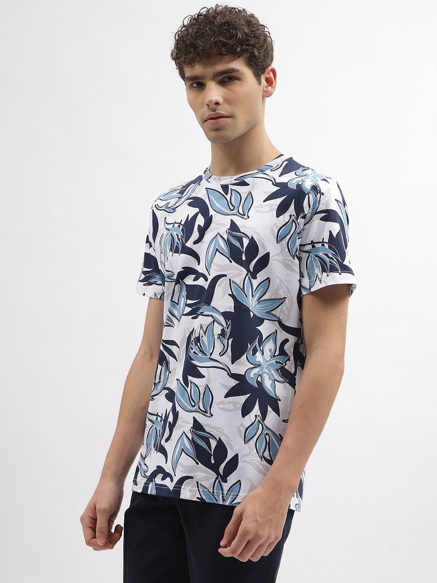 Antony Morato Off White Cotton Regular Fit Printed T-Shirt