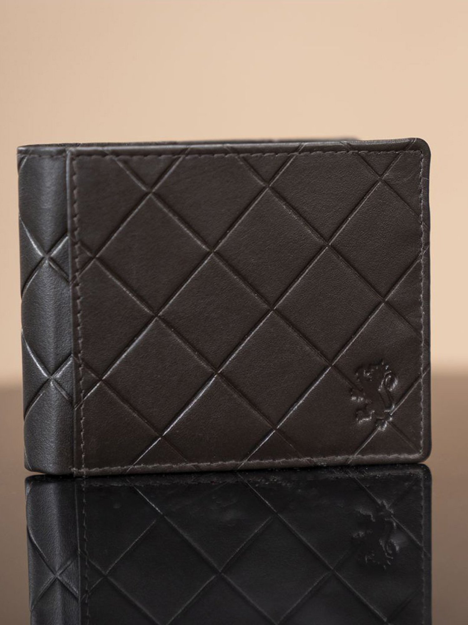 Red Tape Brown Leather Textured Bi-Fold Wallet