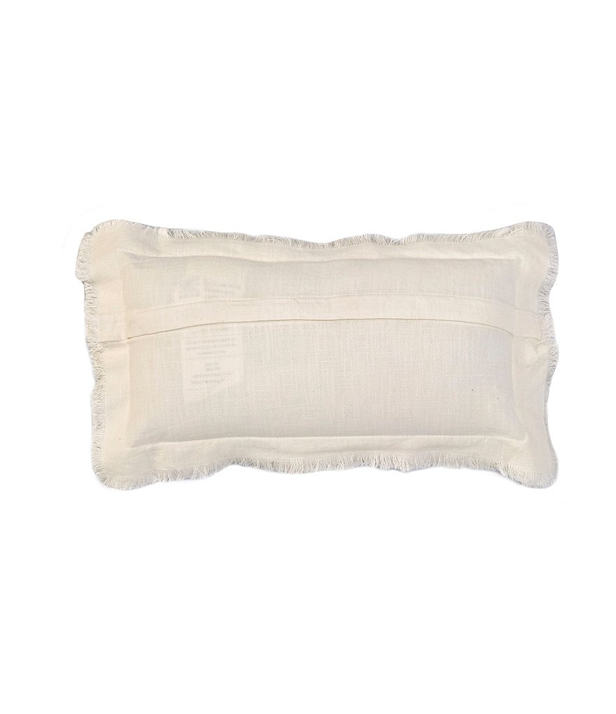 Mud Pie Blessed Cotton Frayed Lumbar Pillow Nursery Decor