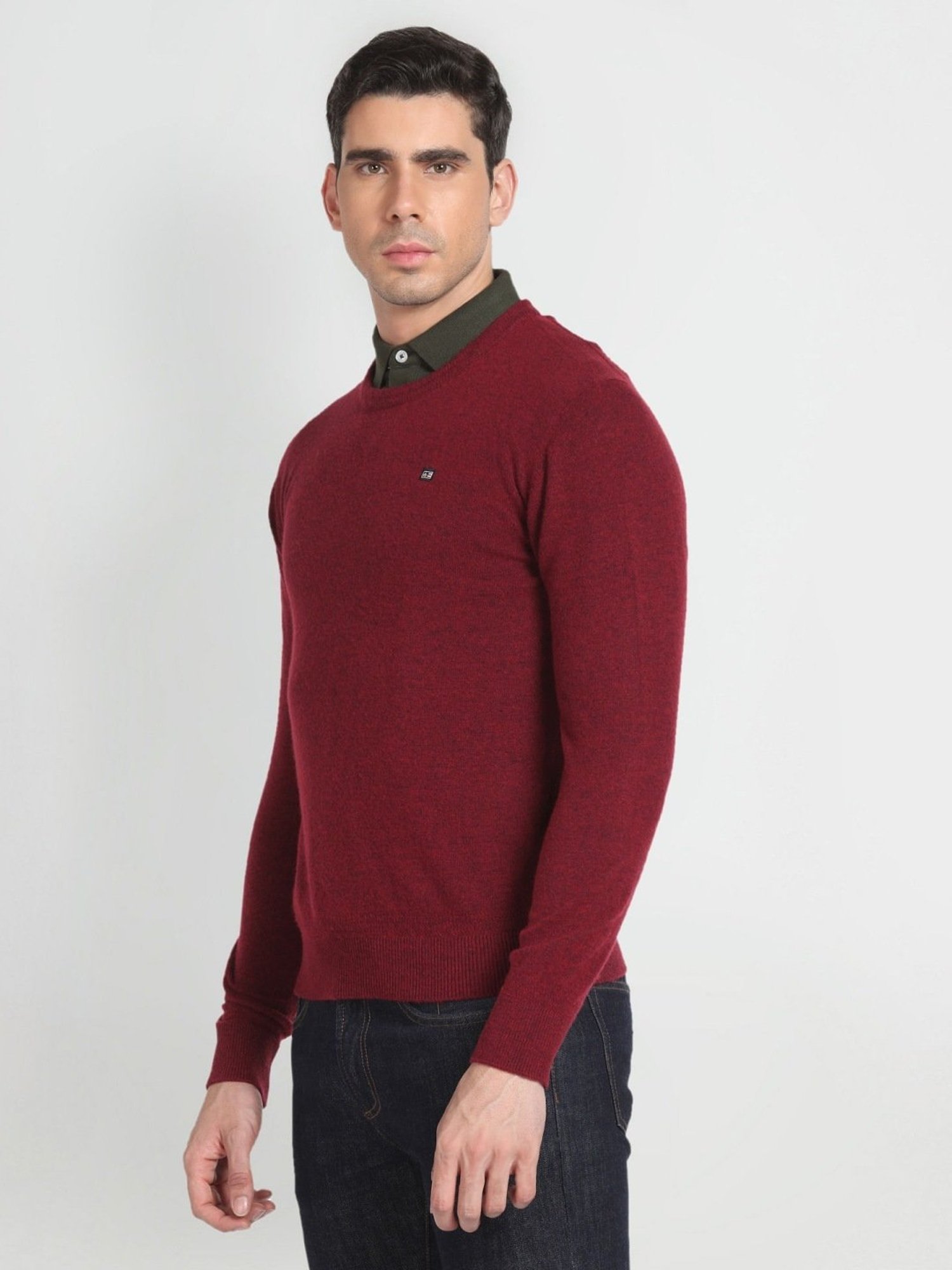 Arrow Sport Red Regular Fit Sweater