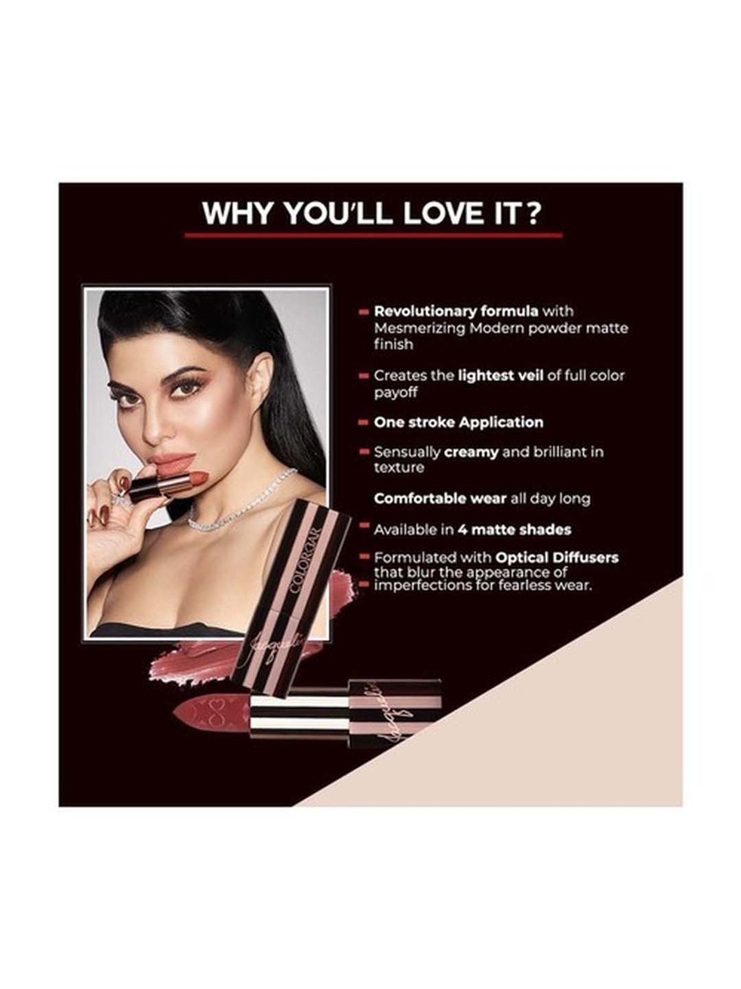 Colorbar X Jacqueline Sinful Matte Lip Color Dirty Date 027 - 3.5 gm