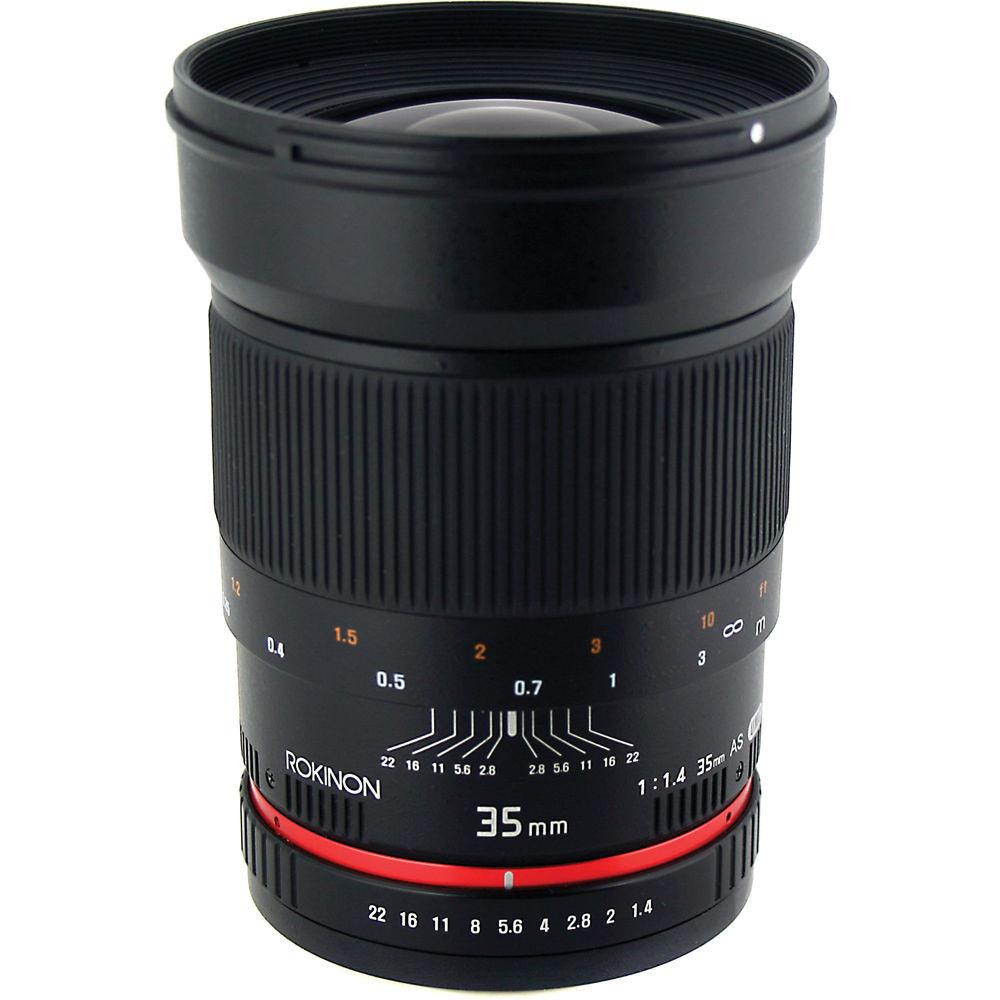 Rokinon 35mm f/1.4 Wide Angle Lens w/ Automatic Chip for Nikon DSLR Cameras - RK35MAFN